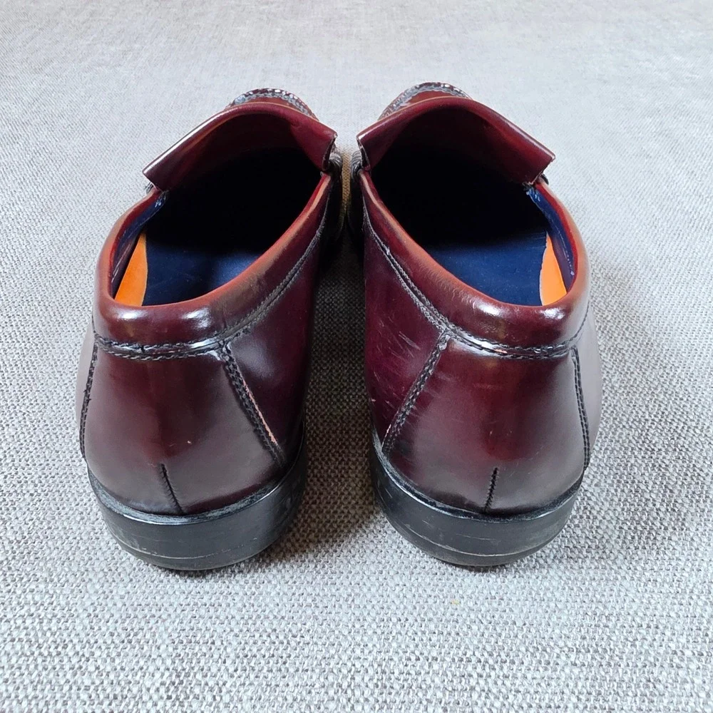 Cole Haan Tassel Loafers Mens 9 Burgundy Kiltie Leather Dress Shoes C11623